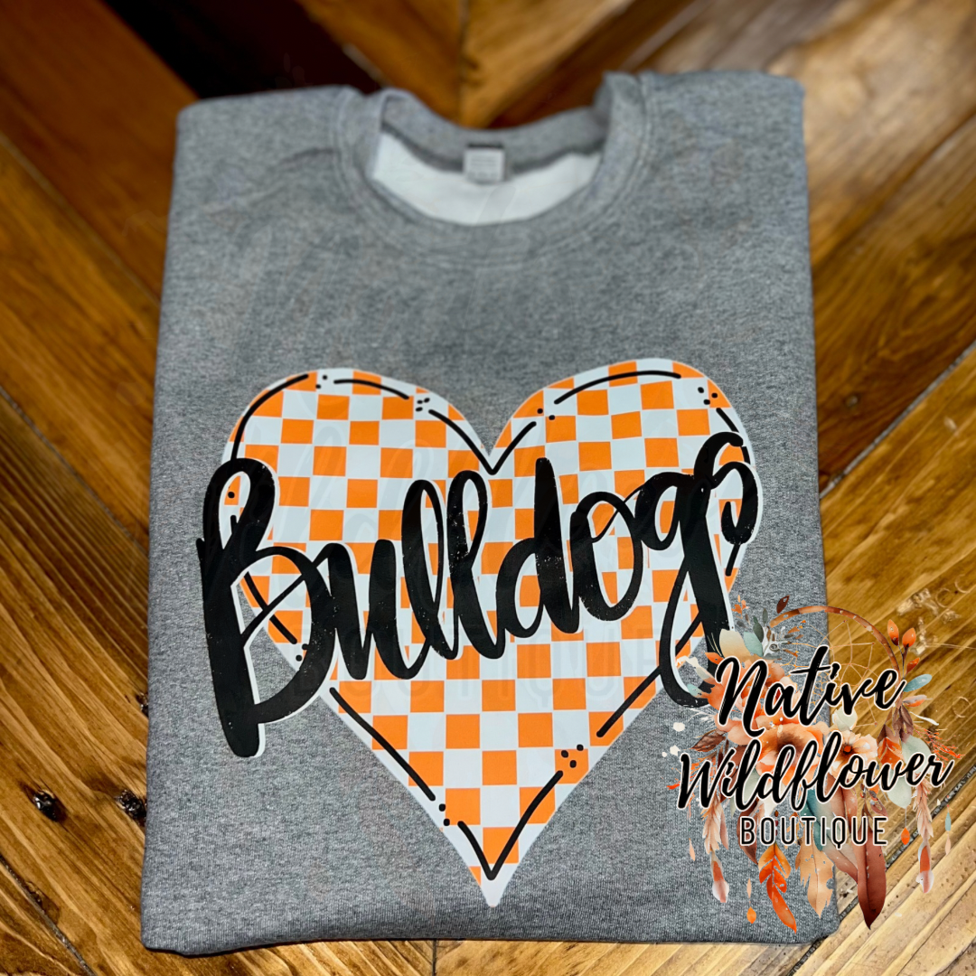 Checkered bulldogs heart