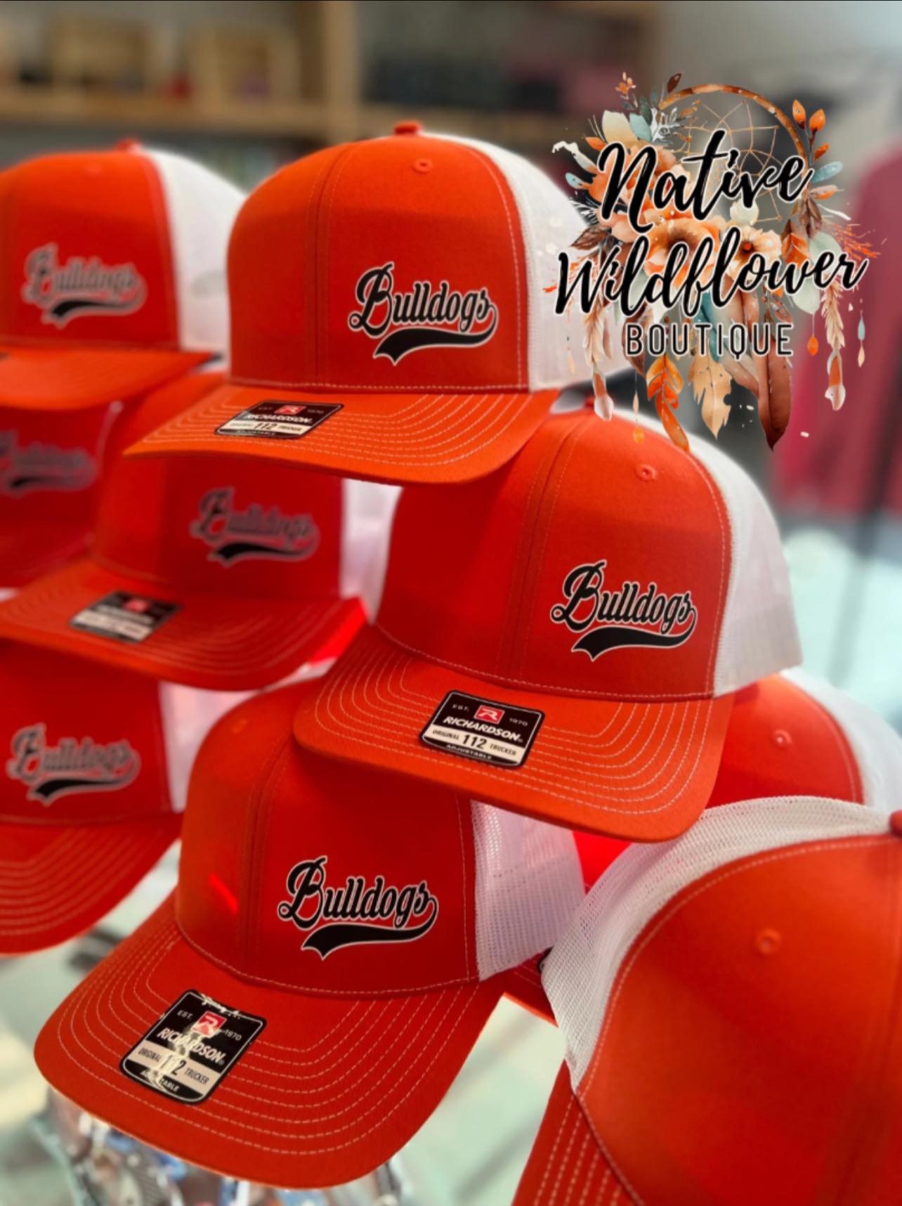 Orange and White Bulldogs Hat