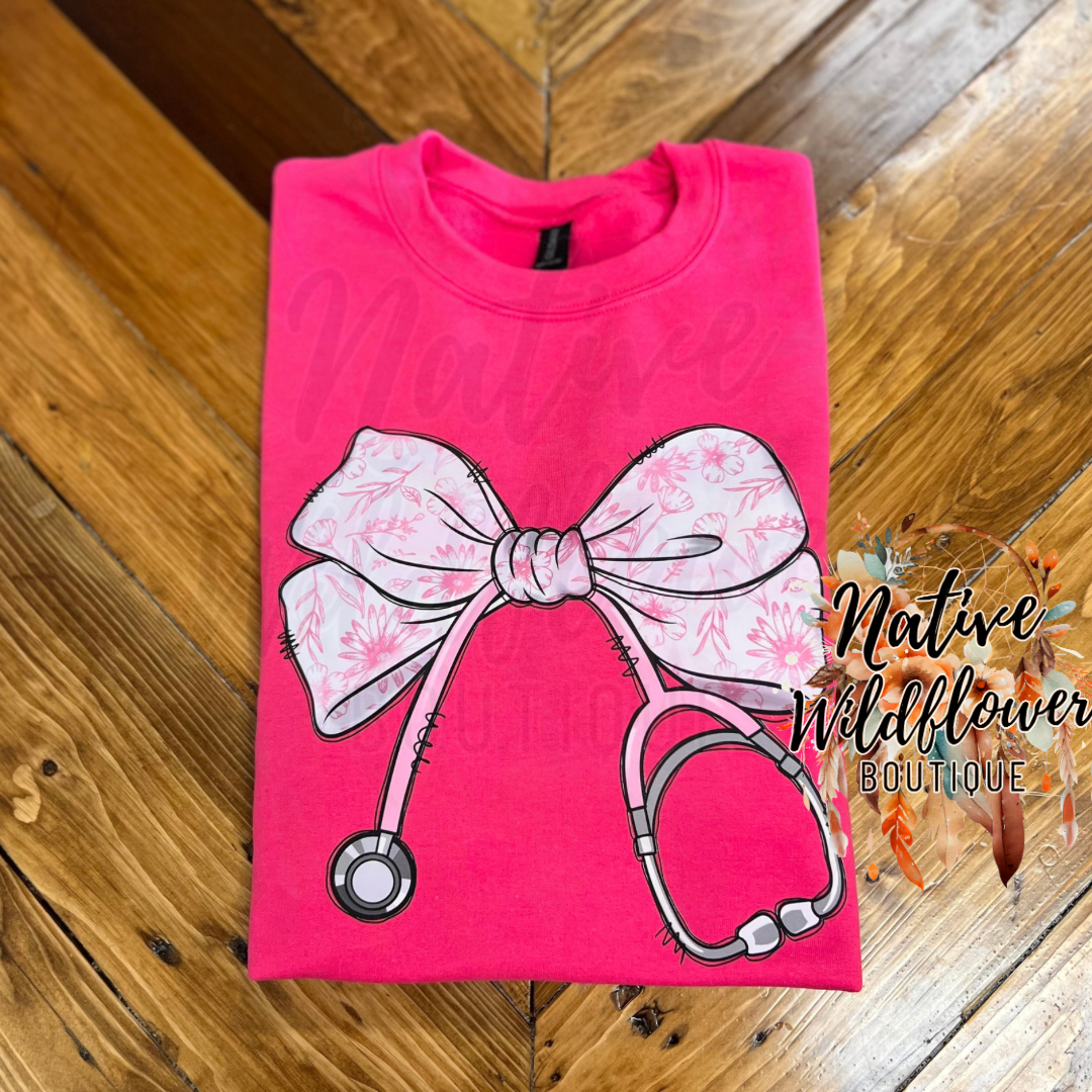 Pink floral stethoscope