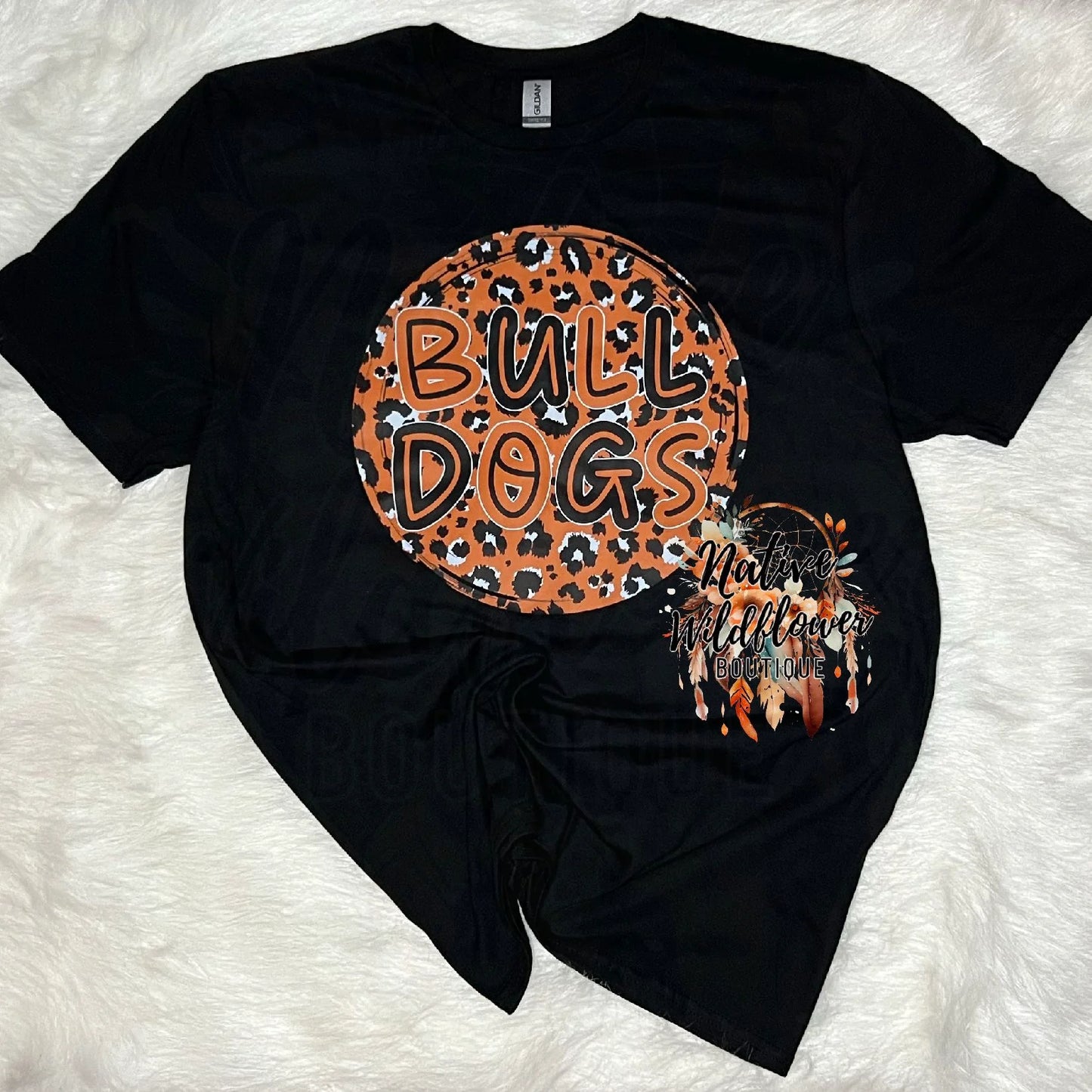 Round Orange Leopard Bulldogs