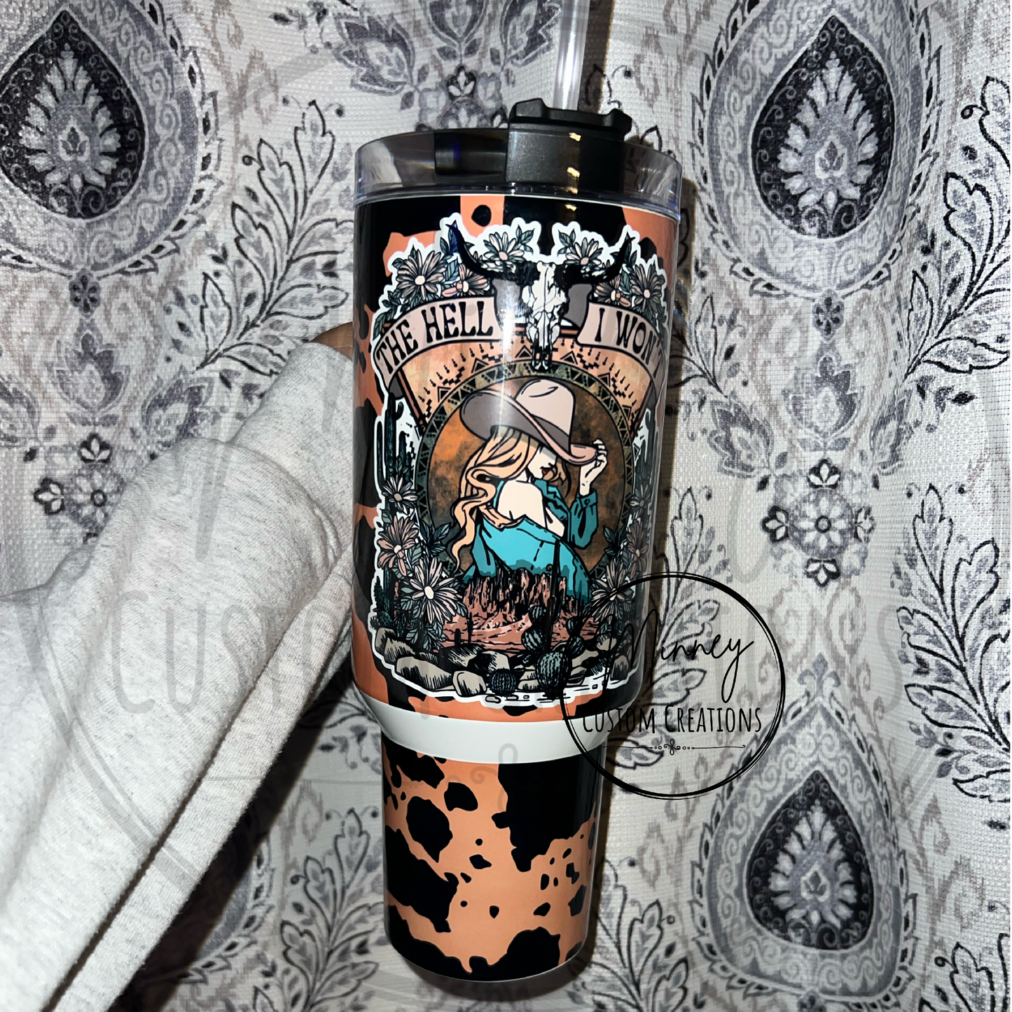 The Hell I Wont Black 40oz Handle Tumbler