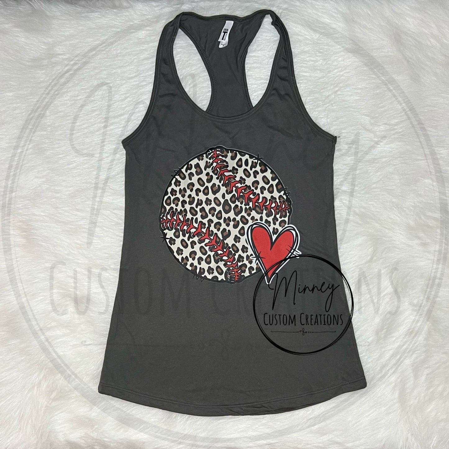 Leopard Baseball Heart Tank