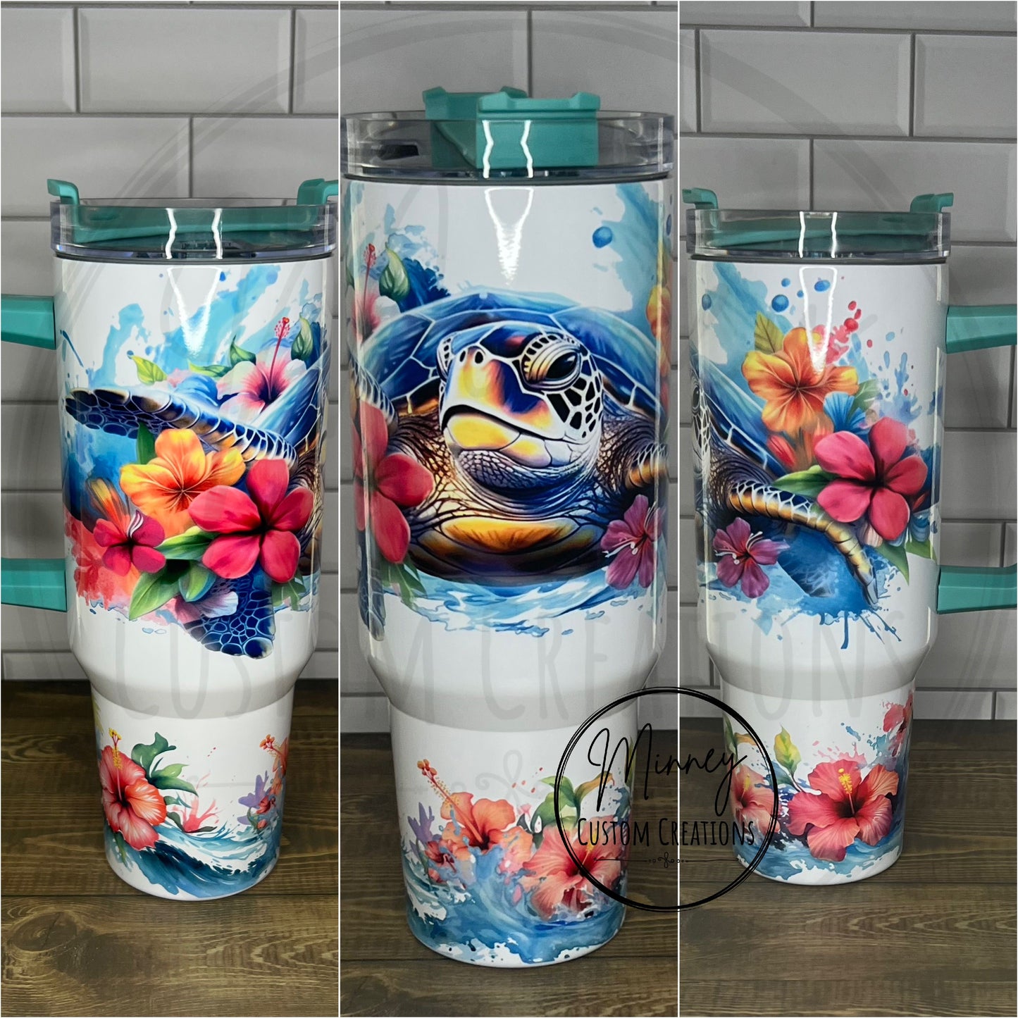 Sea Turtle 40oz Handle Tumbler
