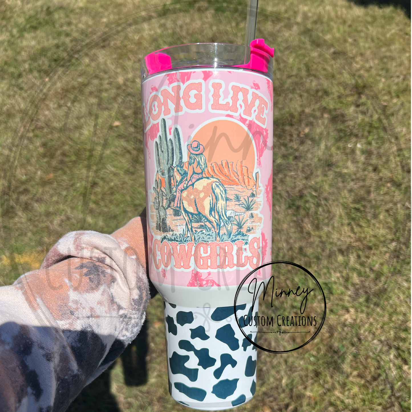 Long Live Cowgirls Pink 40oz Handle Tumbler