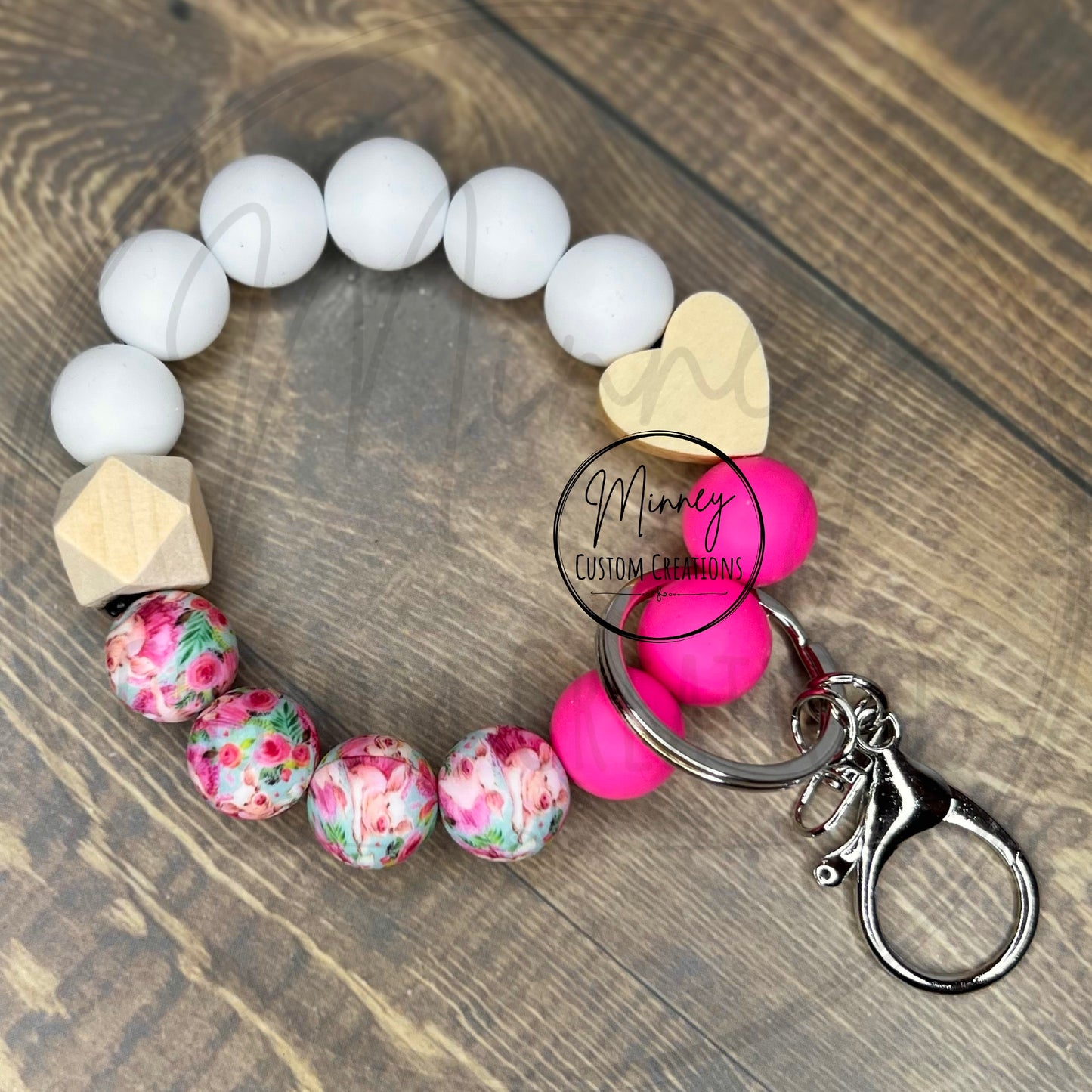 Pink Ballerina Pig Beaded Wristlet