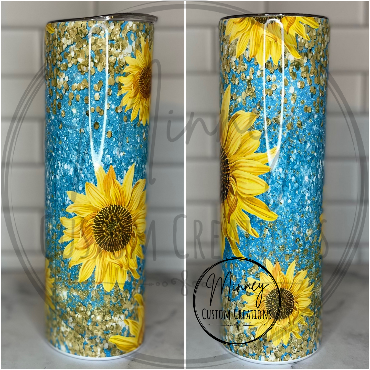 Turquoise Sunflower Tumbler