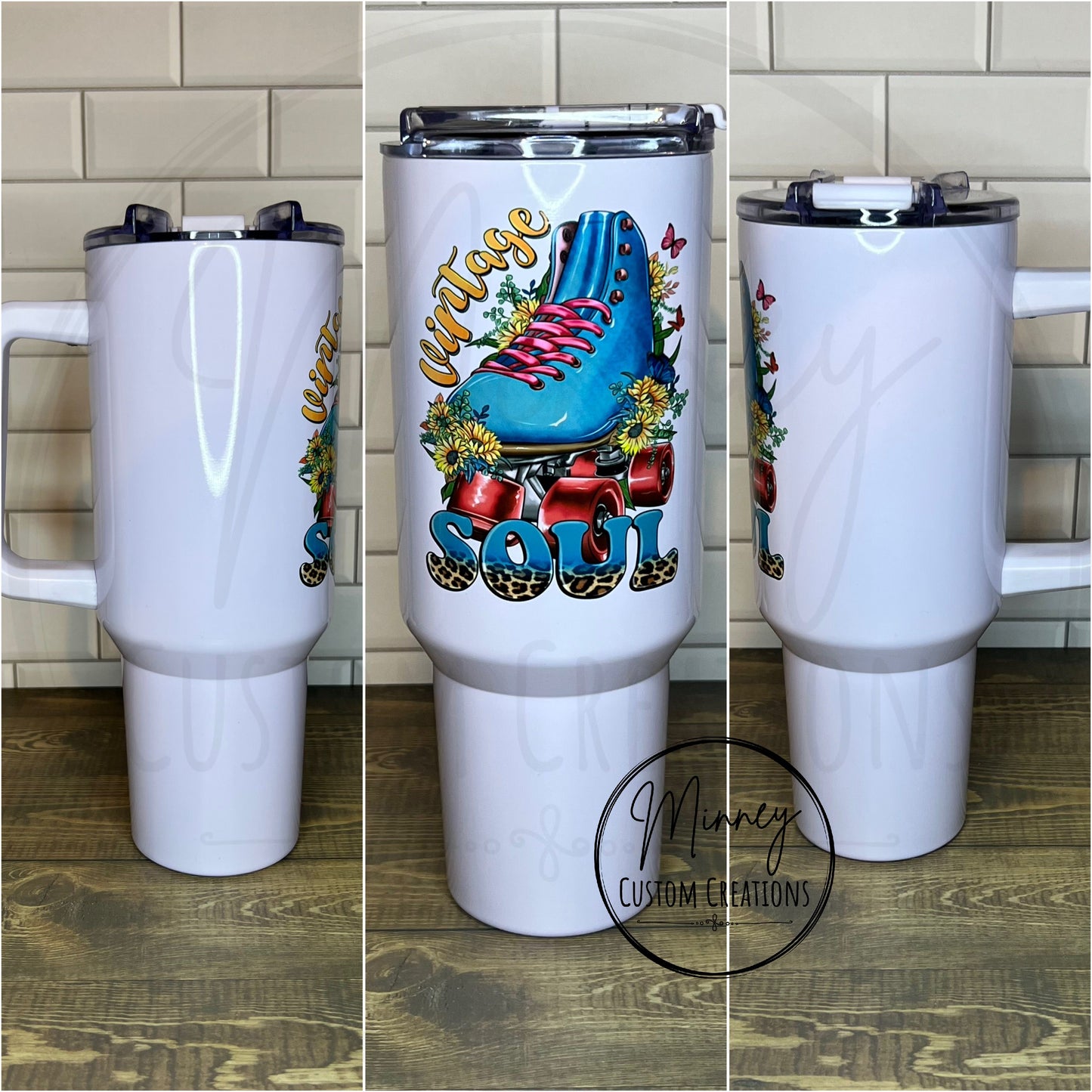 Vintage Soul Roller Skate 40oz Handle Tumbler