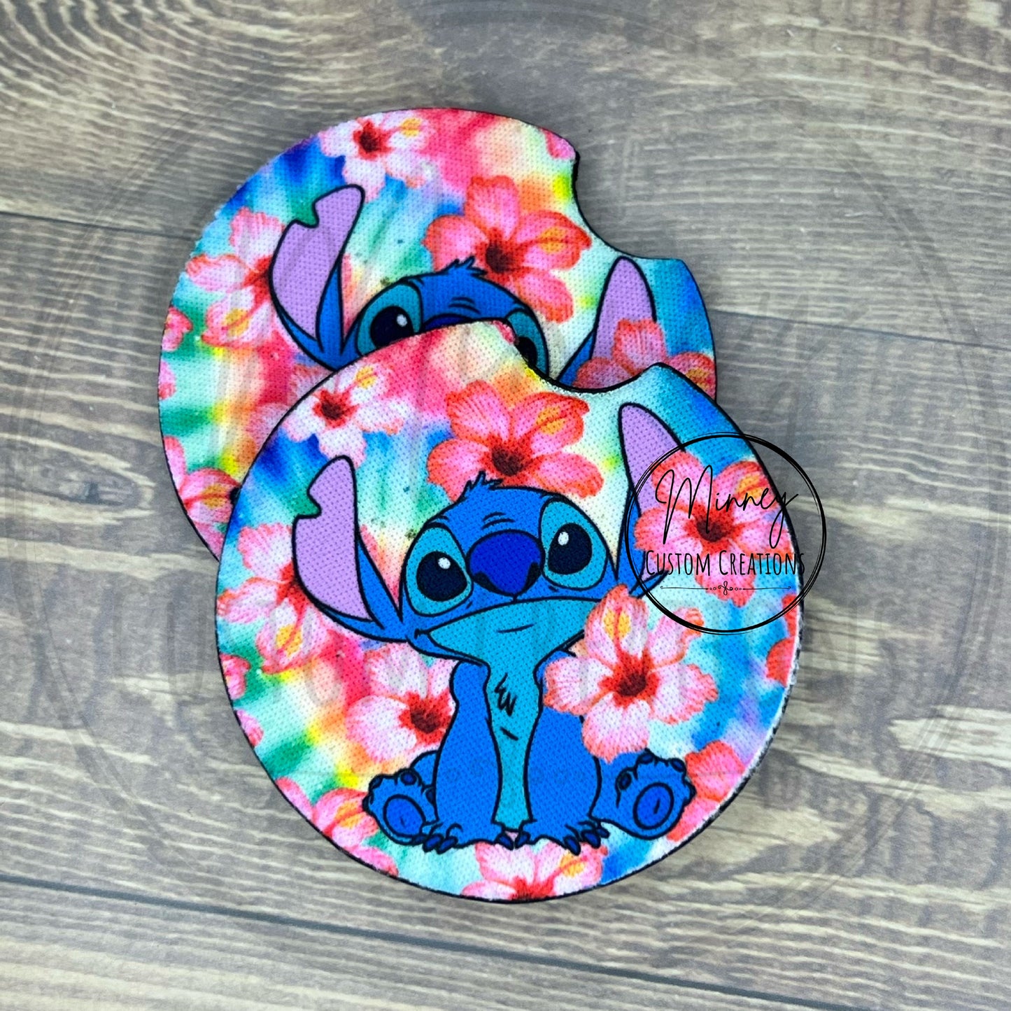 Blue Guy Floral Car Coasters