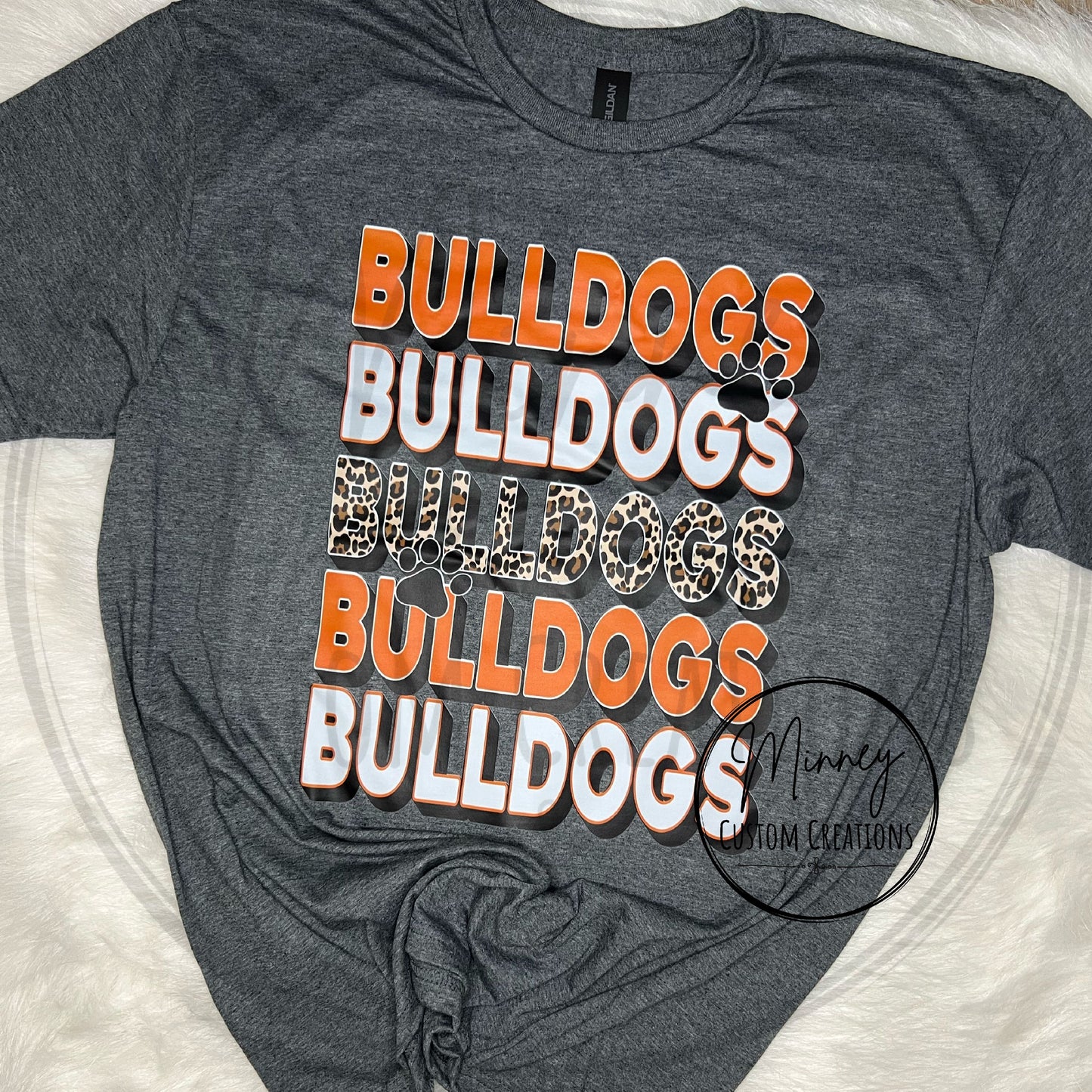 Leopard/Orange/White Bulldogs