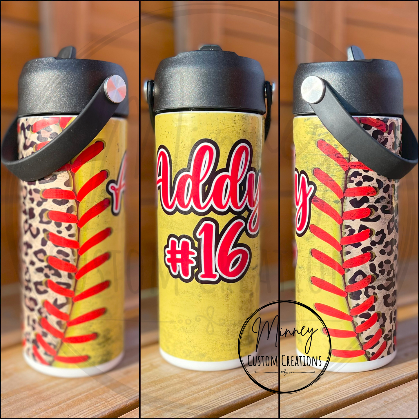 Softball Leopard Tumbler