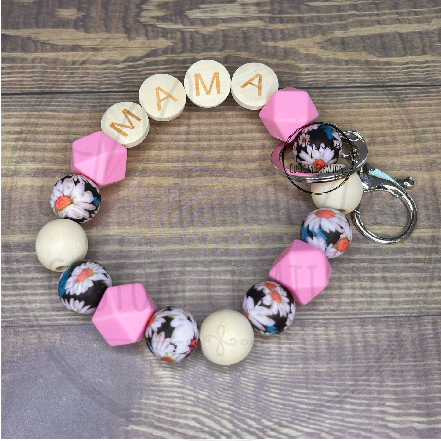 Floral Mama Beaded Wristlet