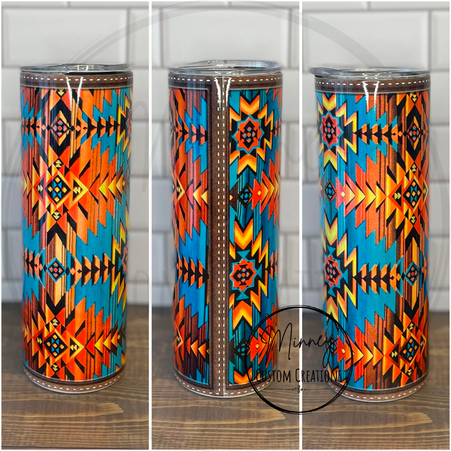 Tribal Leather Tumbler