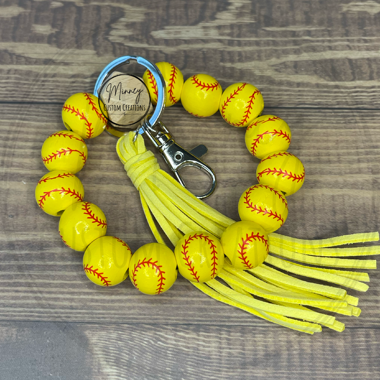 Softball Beaded Wristlet