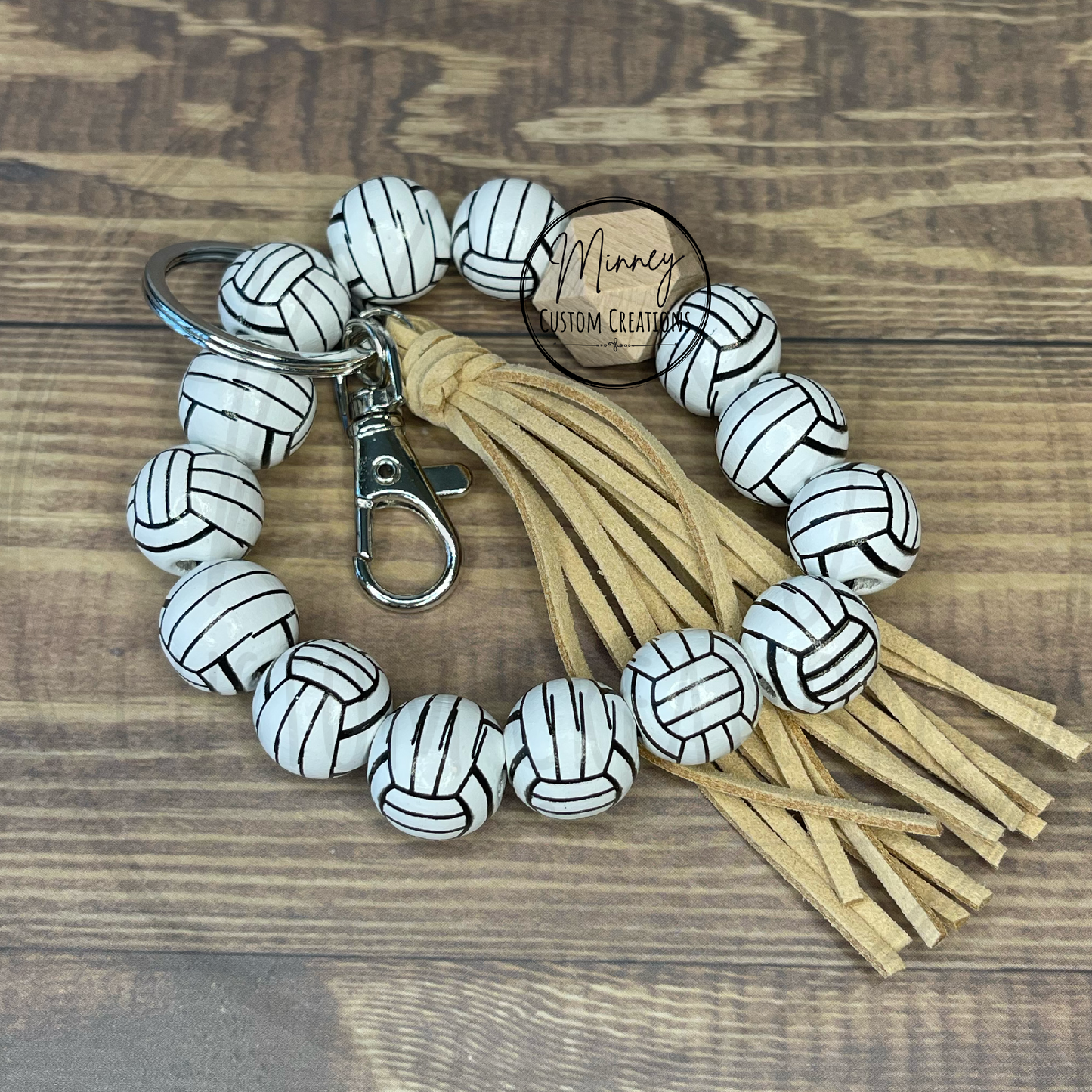 Volleyball Beaded Wristlet