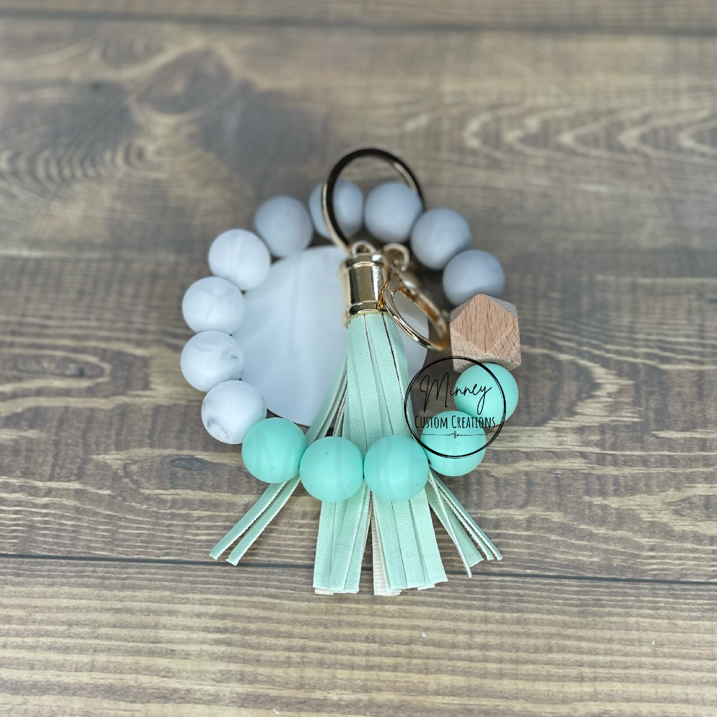 Mint & Marble Beaded Wristlet