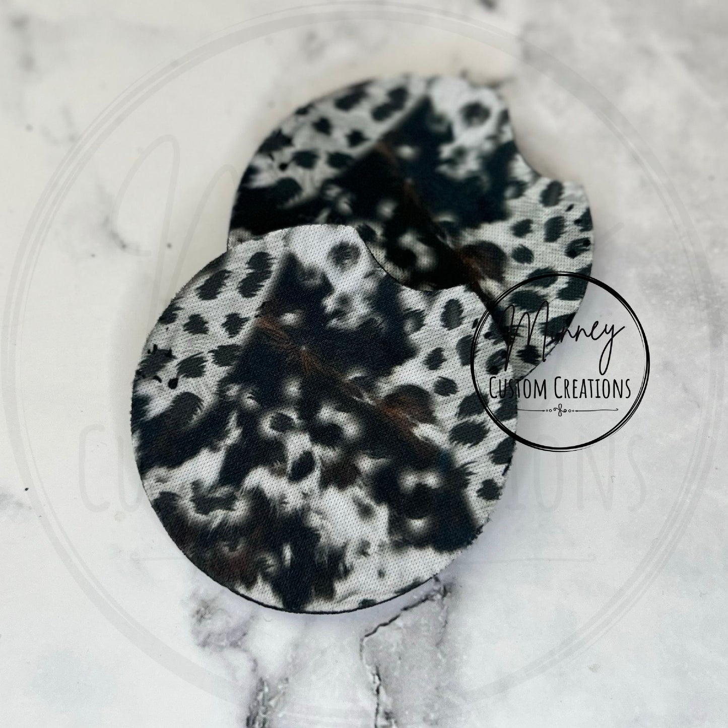 Black/Brown Cowhide Car Coasters