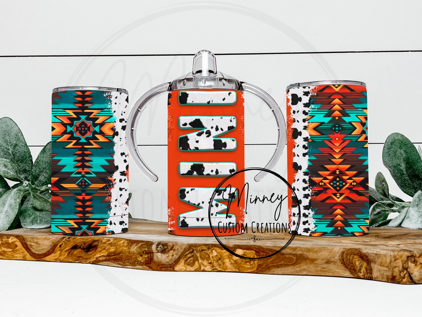 Orange Aztec Mini Sippy Cup Tumbler