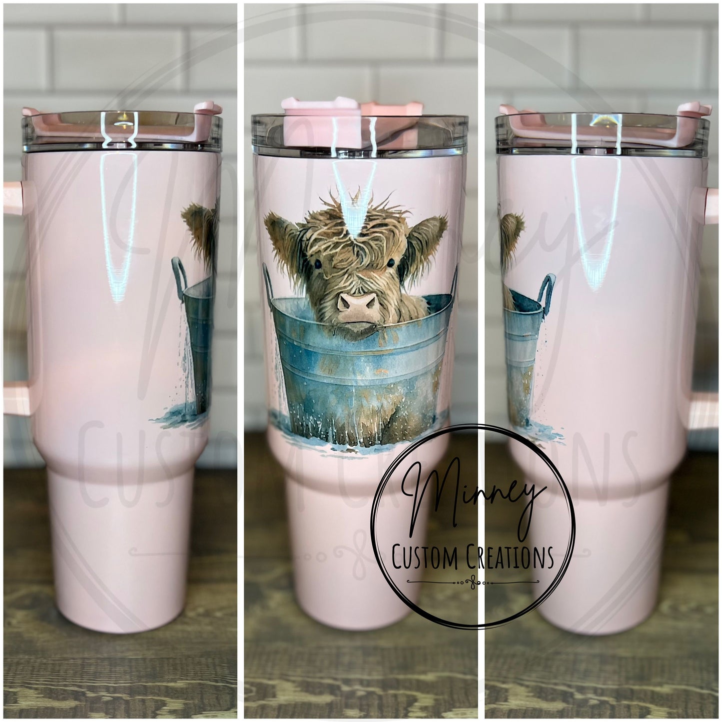 Baby Cow in bath Tin Tumbler