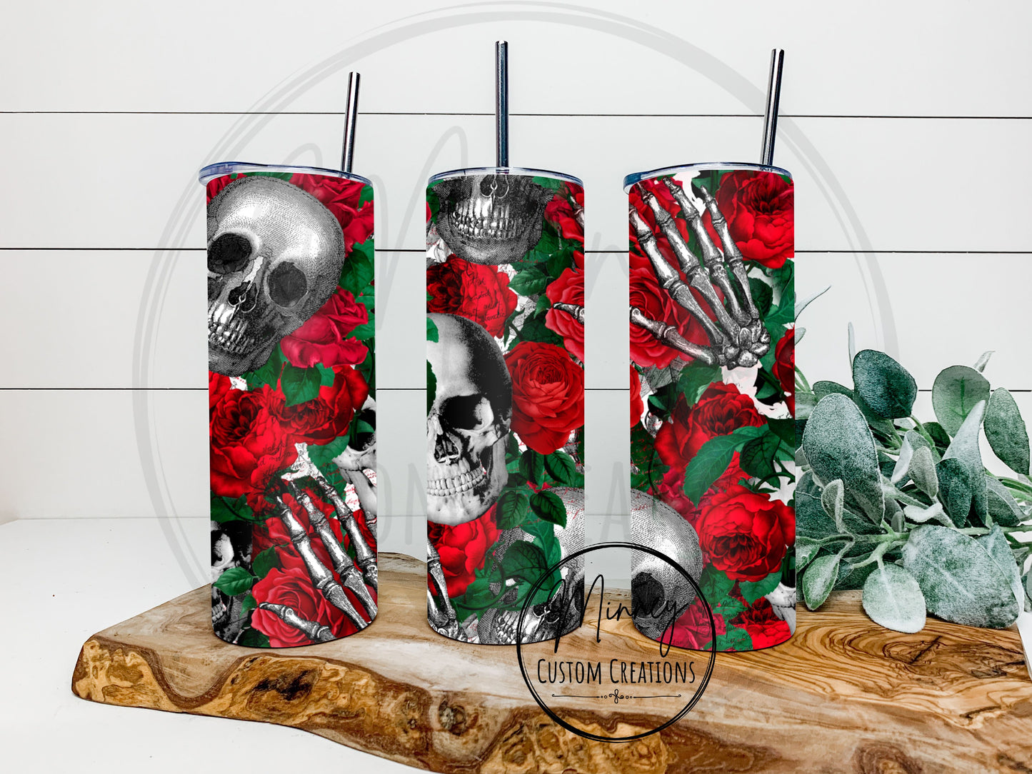 Red Roses/Skull Tumbler