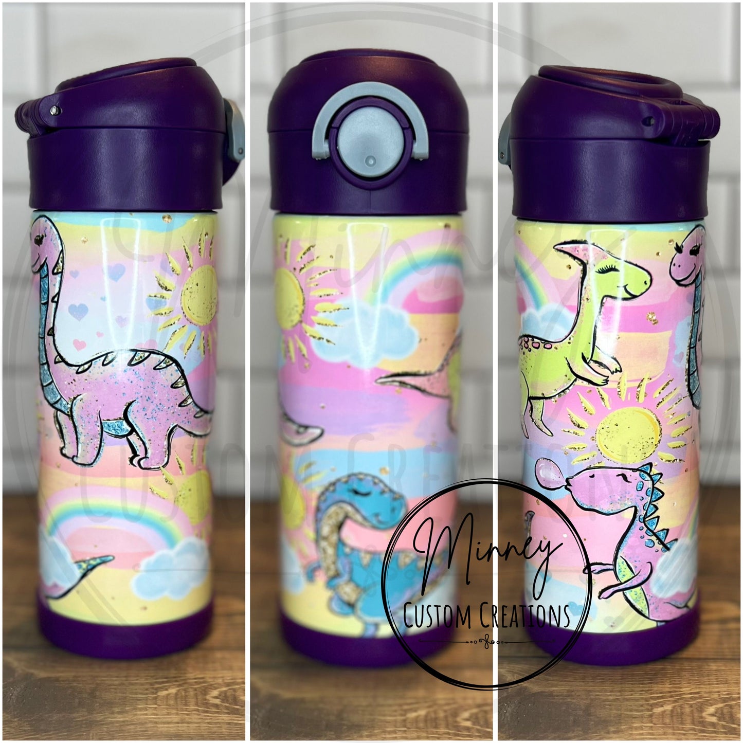 Rainbow Dino Tumbler