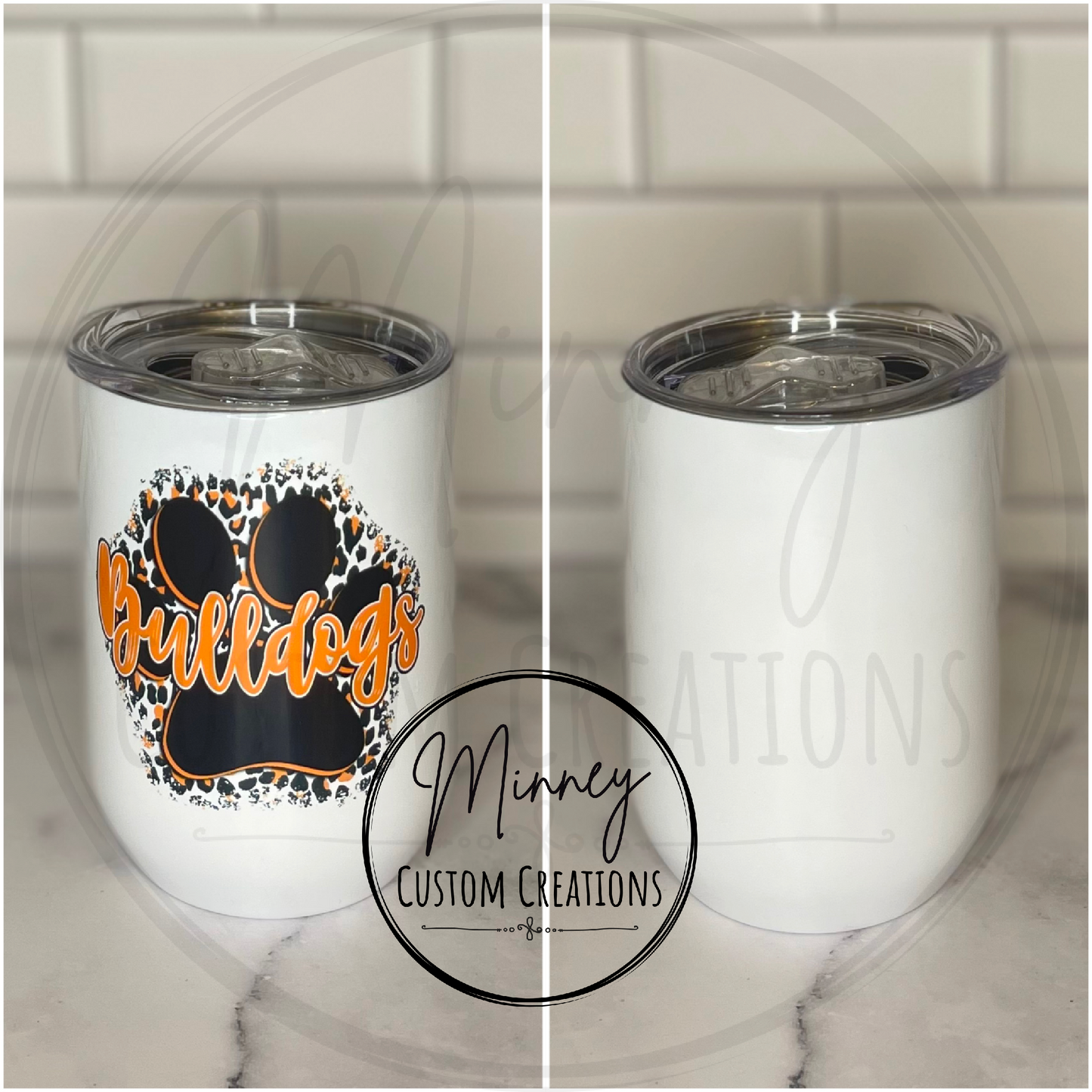 Bulldogs Leopard Paw Wine Tumbler