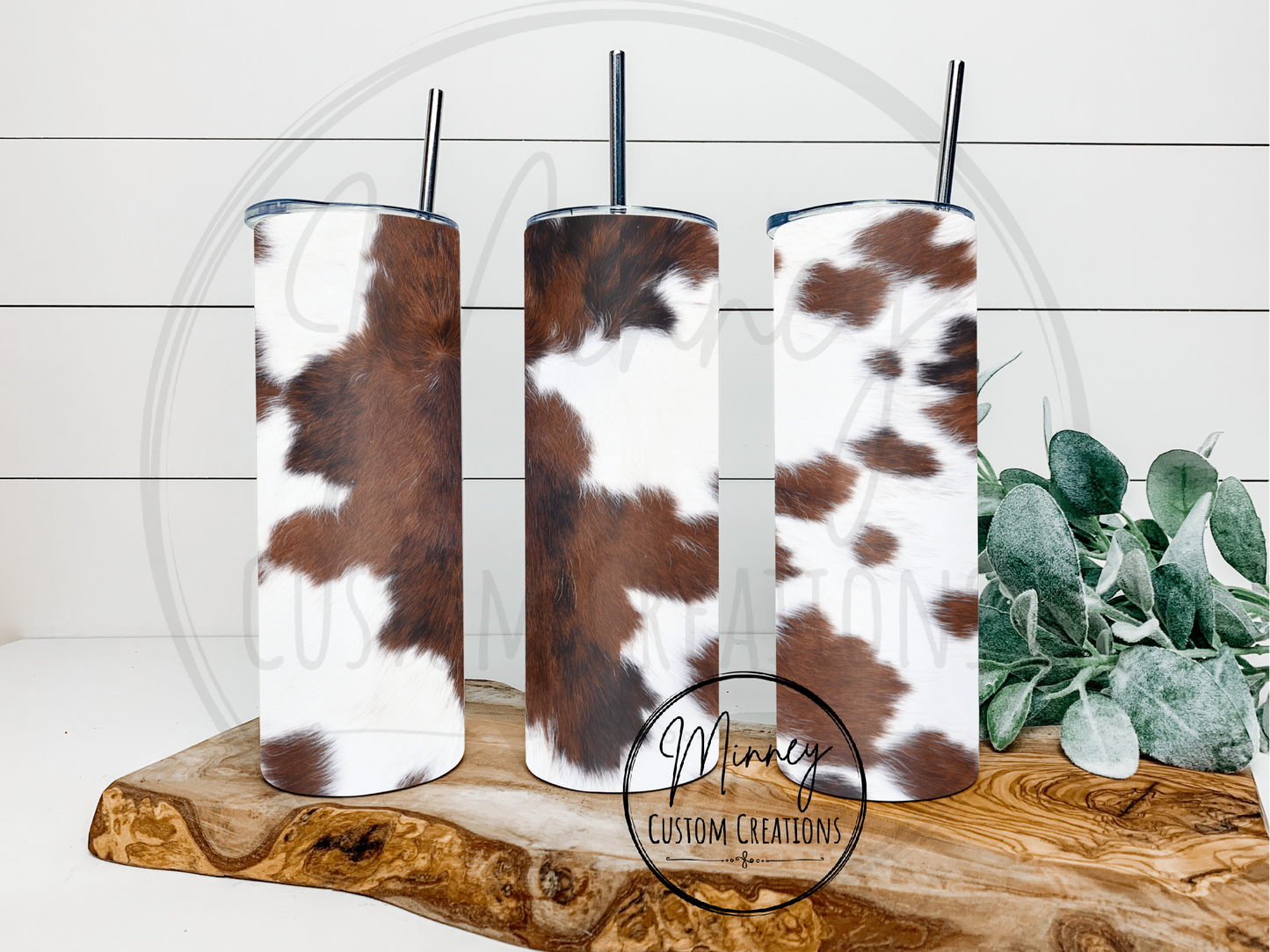 Brown Cowhide Tumbler