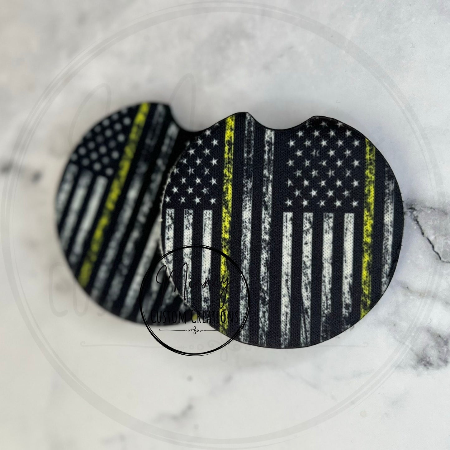 Yellow line Flag Car Coasters