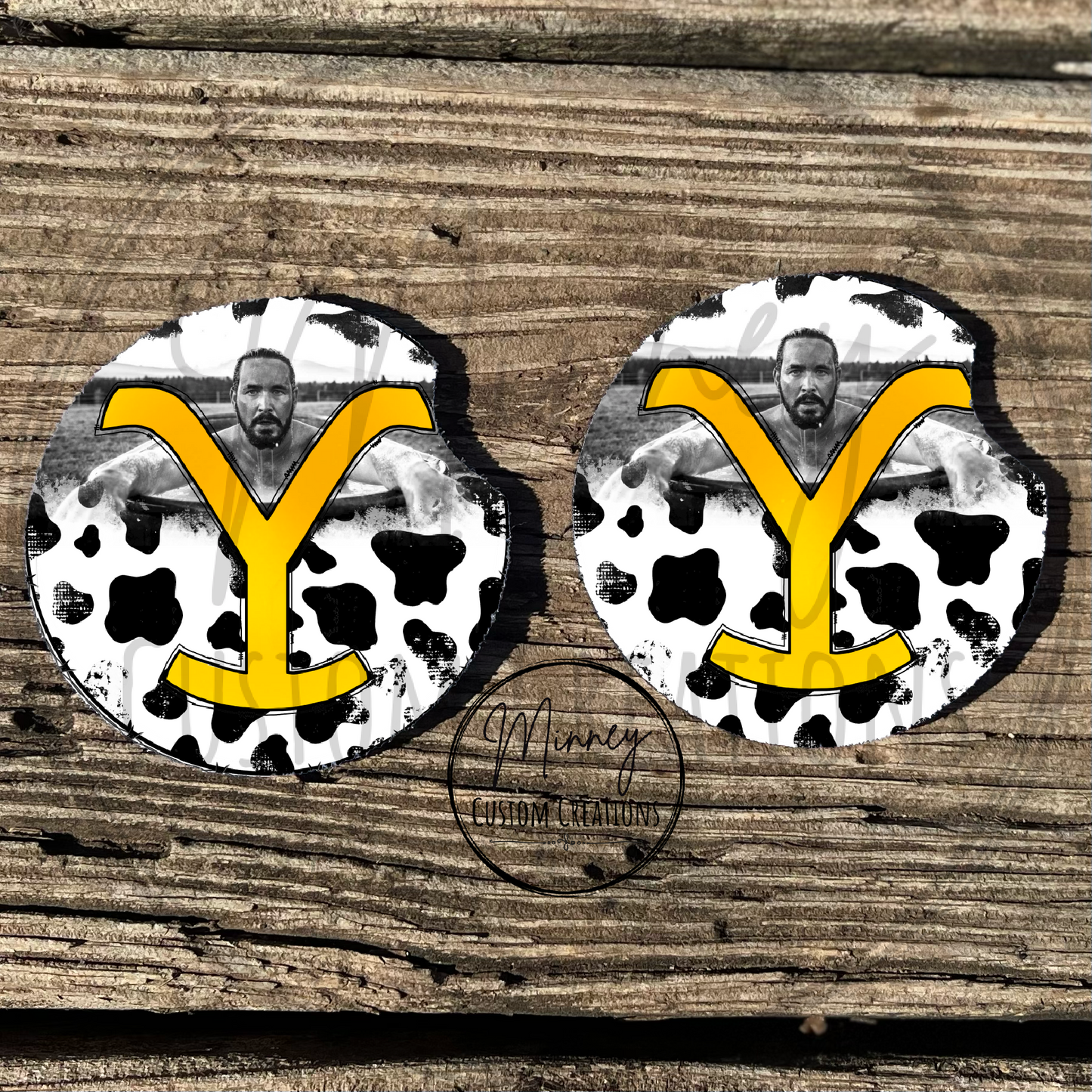 Yellow Y Rip Car Coasters