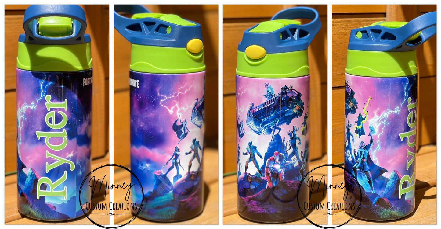 Superhero game Kids Flip Top Tumbler