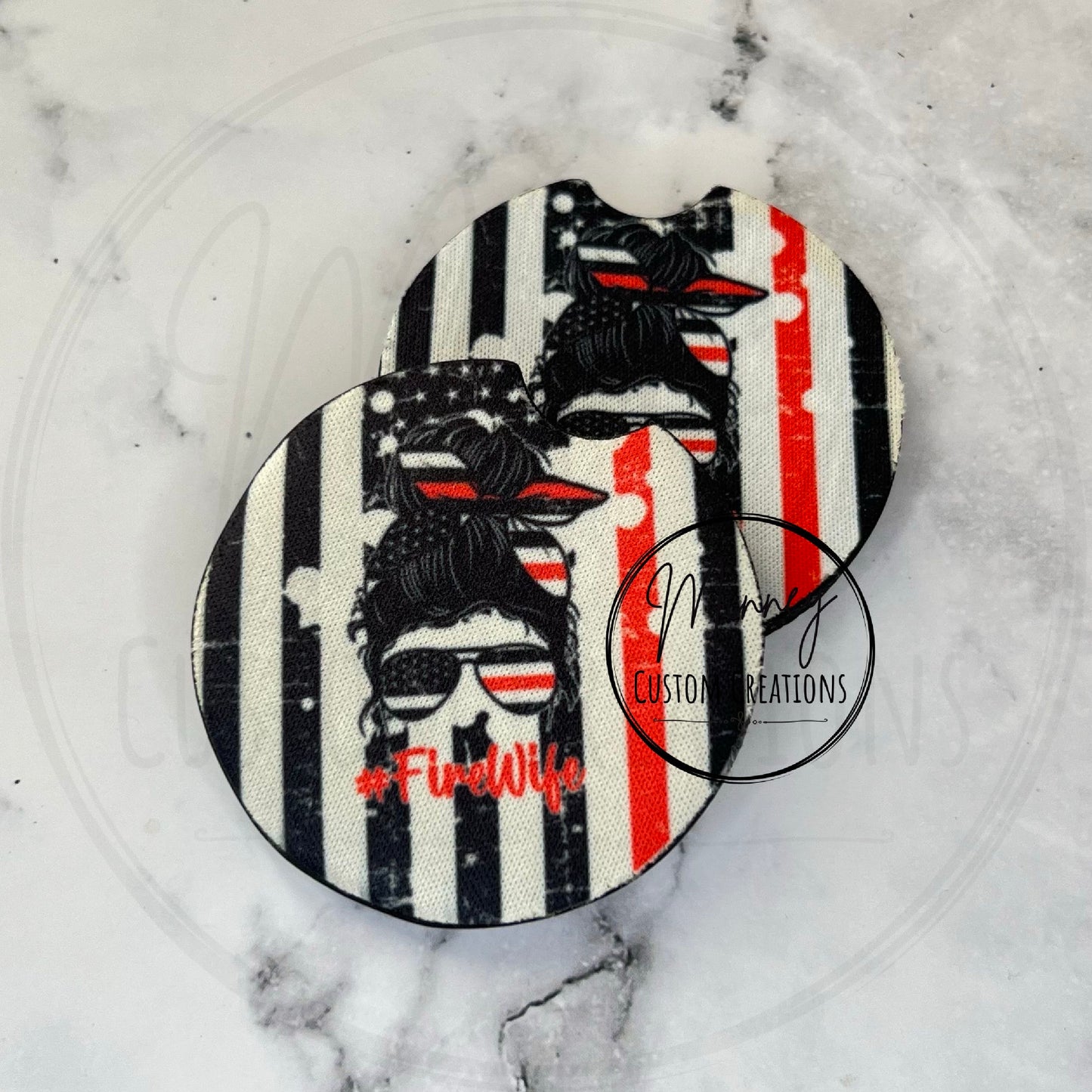 Fire Wife Car Coasters