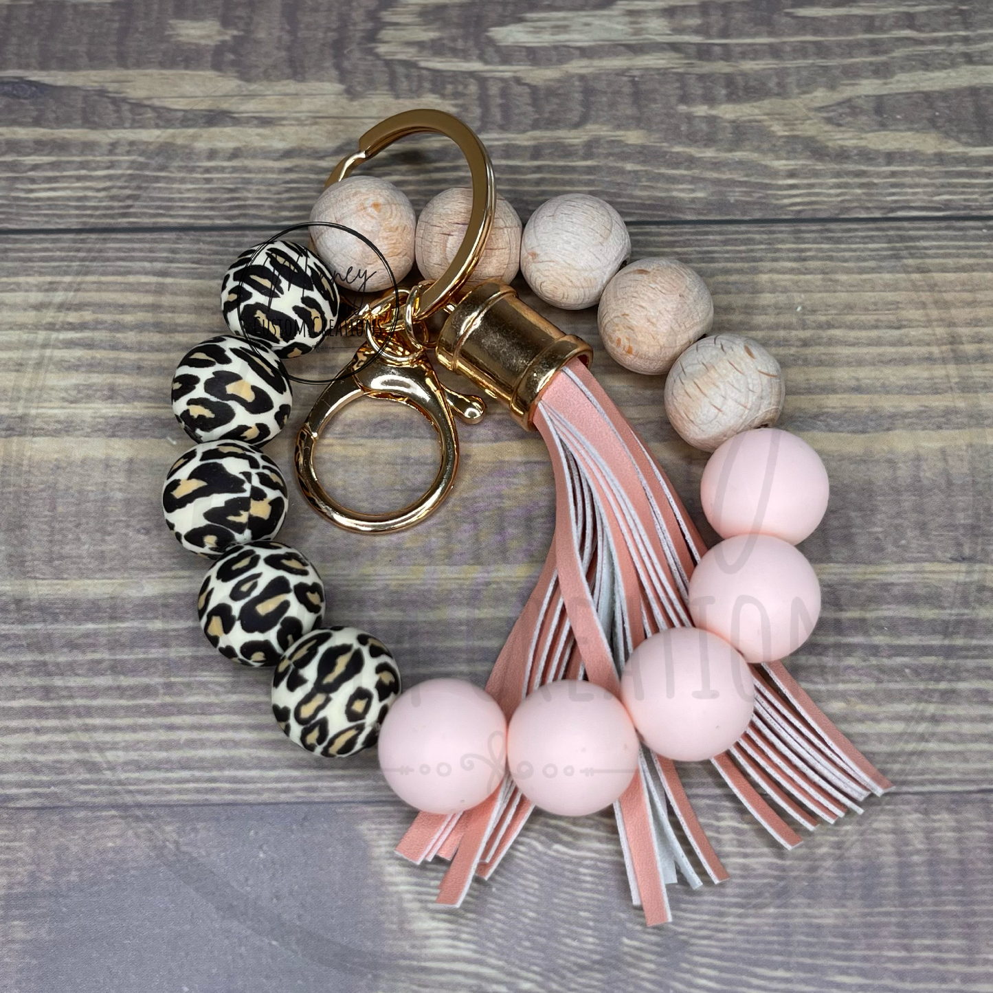 Leopard-Pink Wristlet