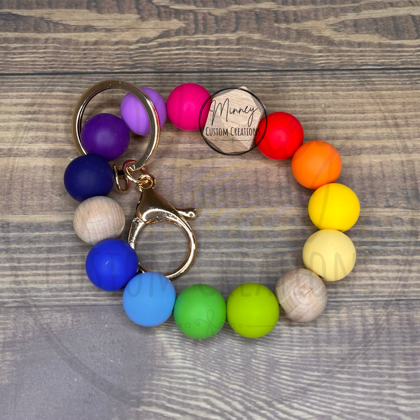Rainbow Beaded Wristlet