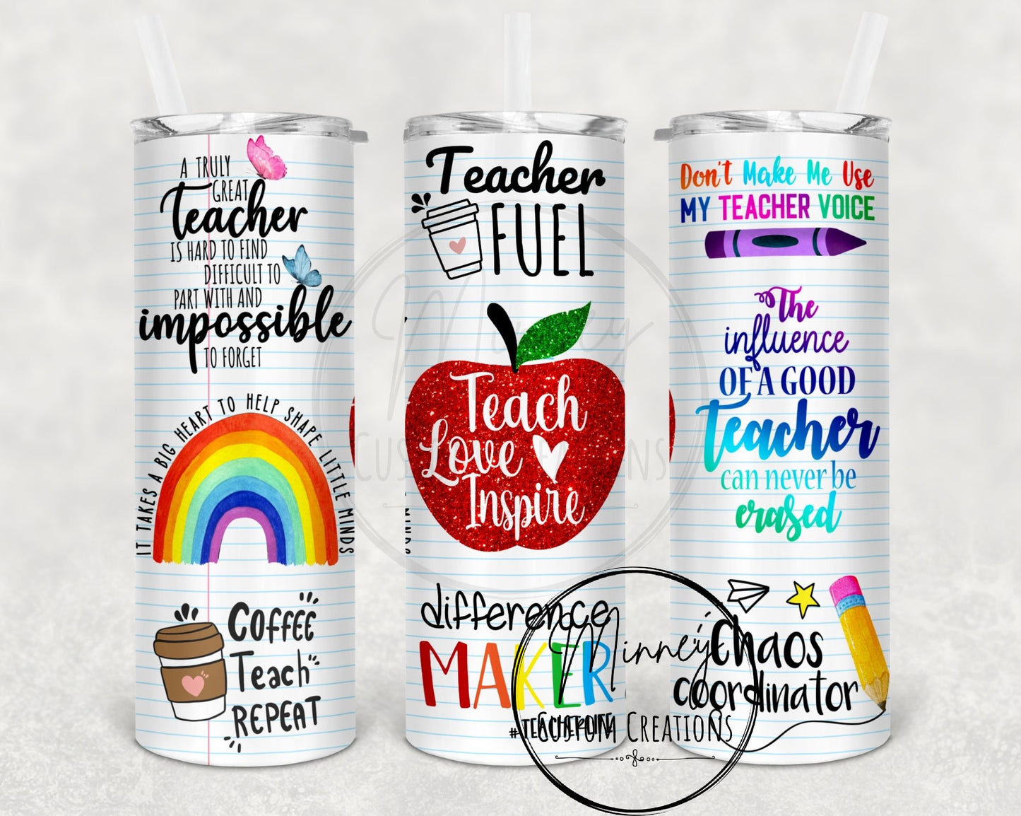 Lined Paper Teacher Tumbler