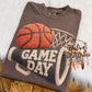 Faux Embroidered Basketball Game Day