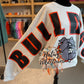 Oversized Orange and Black Bulldogs with mascot
