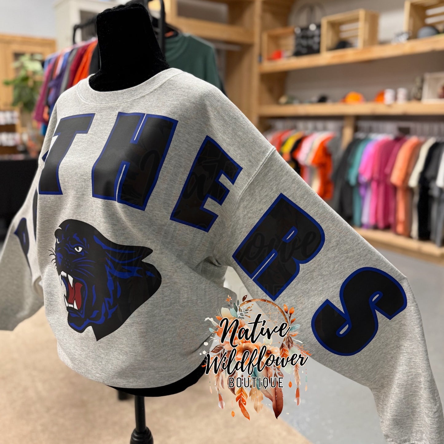 Oversized Panthers Sweatshirt with Mascot