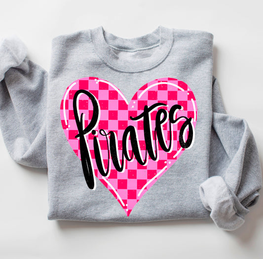 Pink checkered heart Pirates