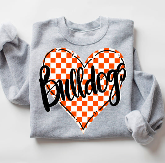 Checkered bulldogs heart