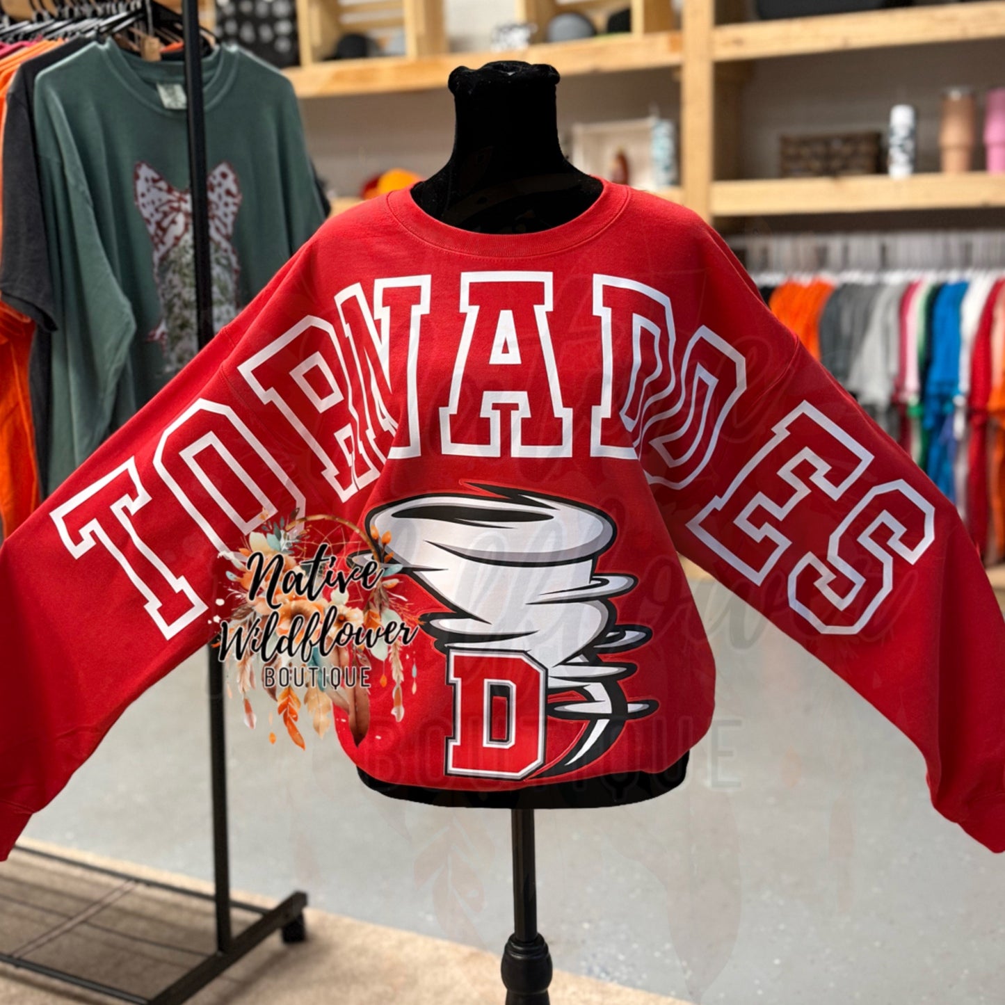 Oversized Tornadoes Sweatshirt with Mascot