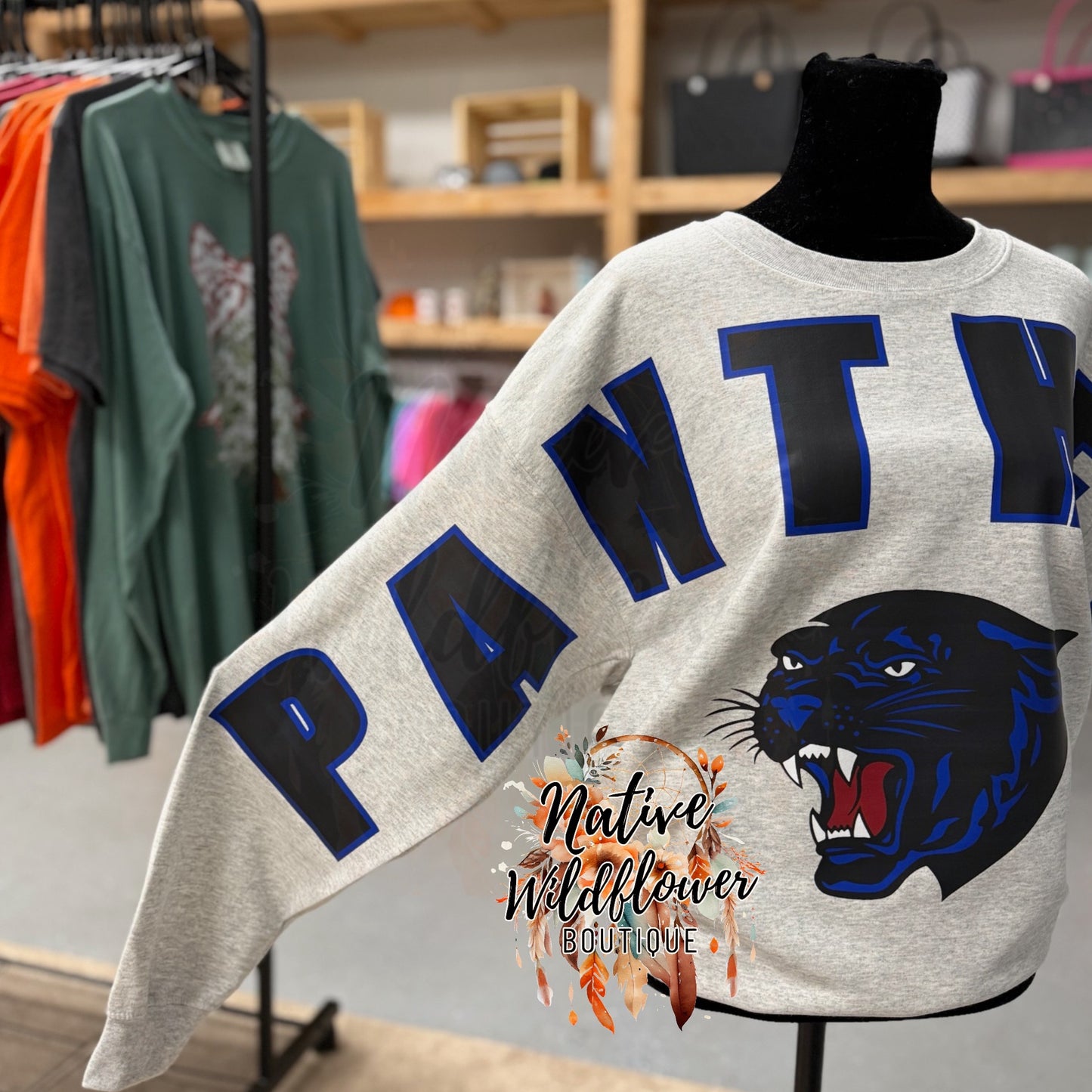 Oversized Panthers Sweatshirt with Mascot