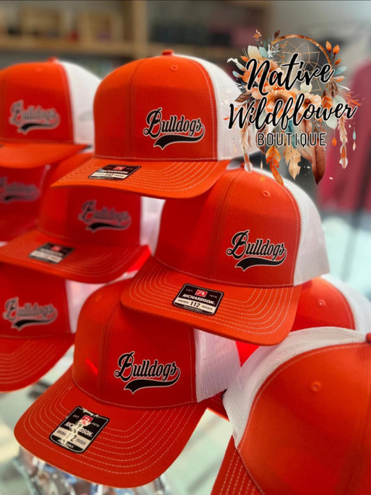 Orange and White Bulldogs Hat