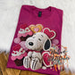 Black and White Dog with Cupcakes and Hearts
