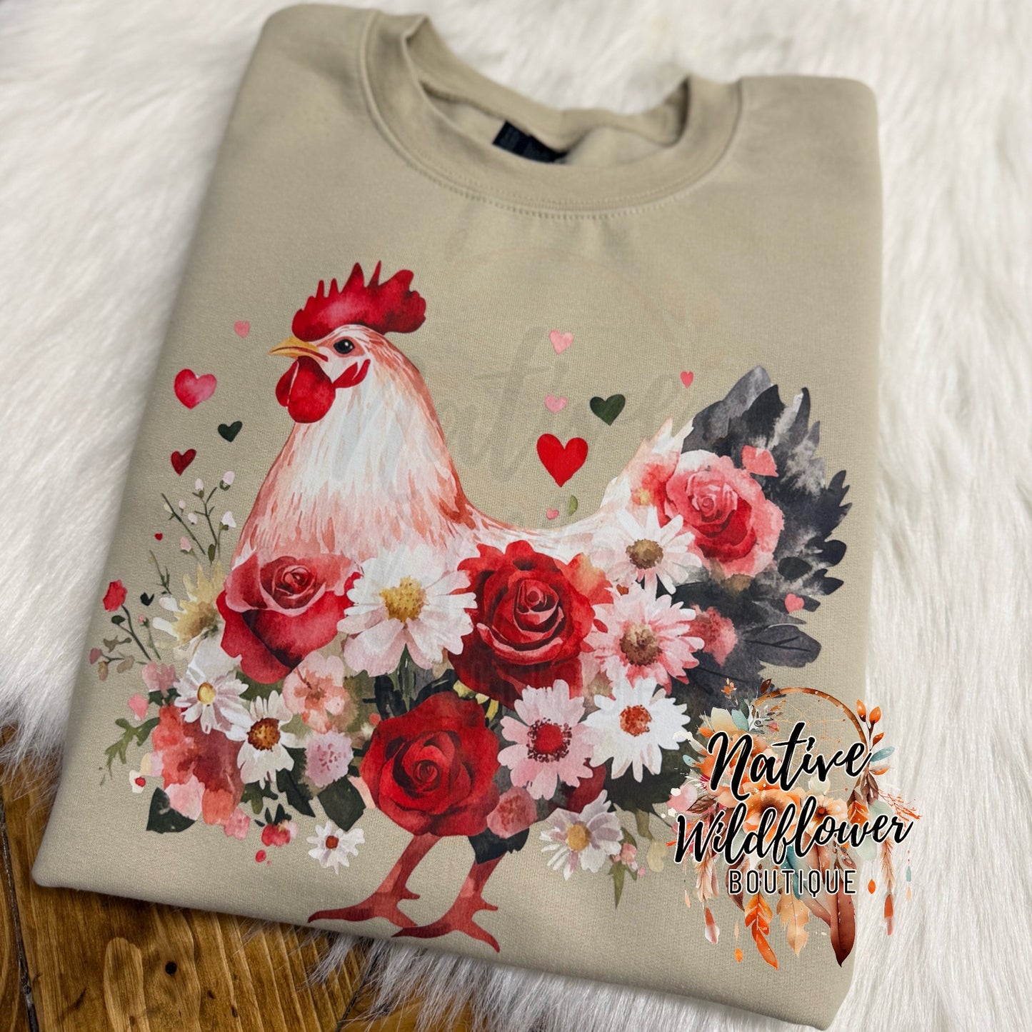 Floral Chicken Valentine