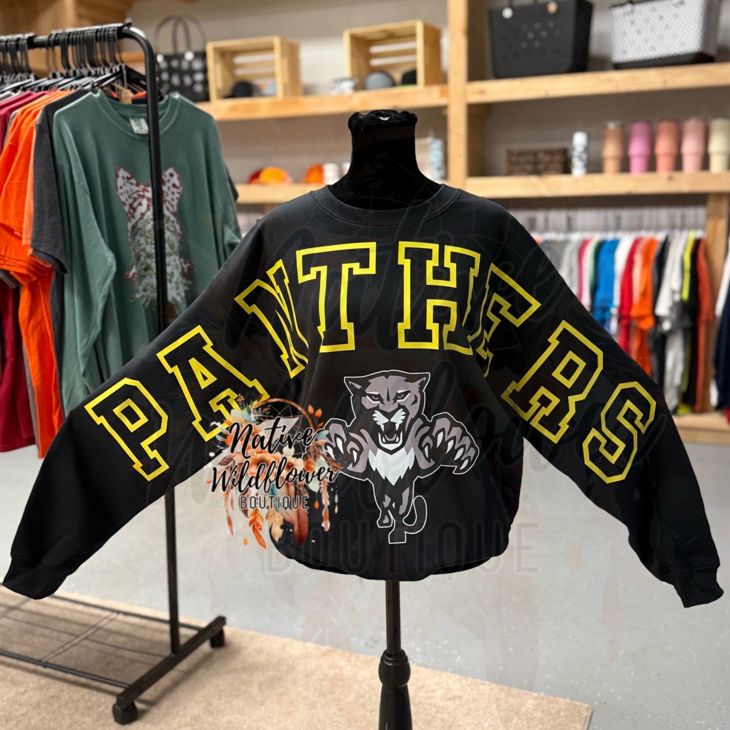 Oversized Panthers Sweatshirt with Mascot