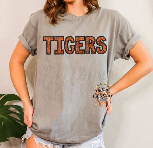 Faux Embroidery Tigers
