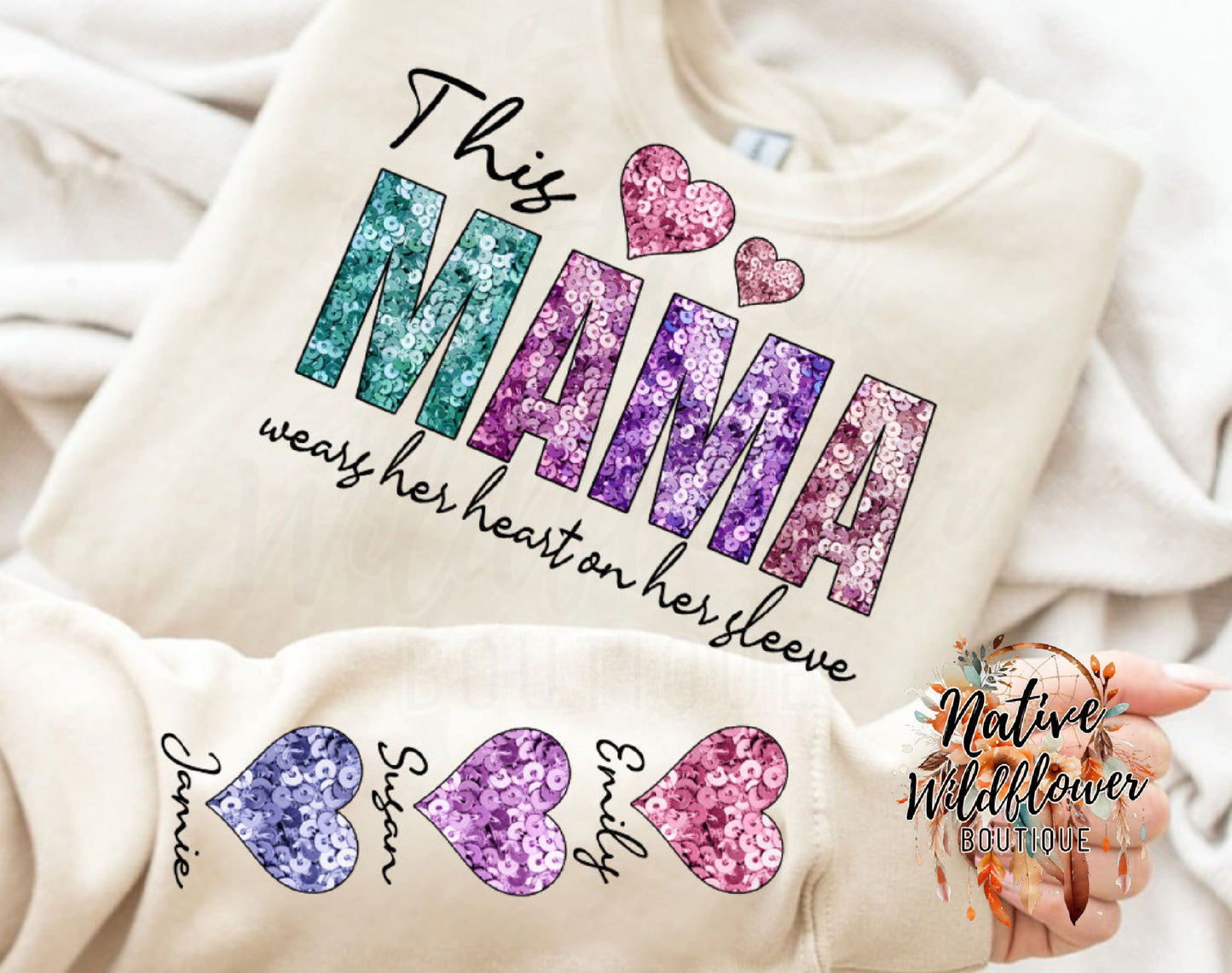This Mama wears her heart on her sleeve- Hearts