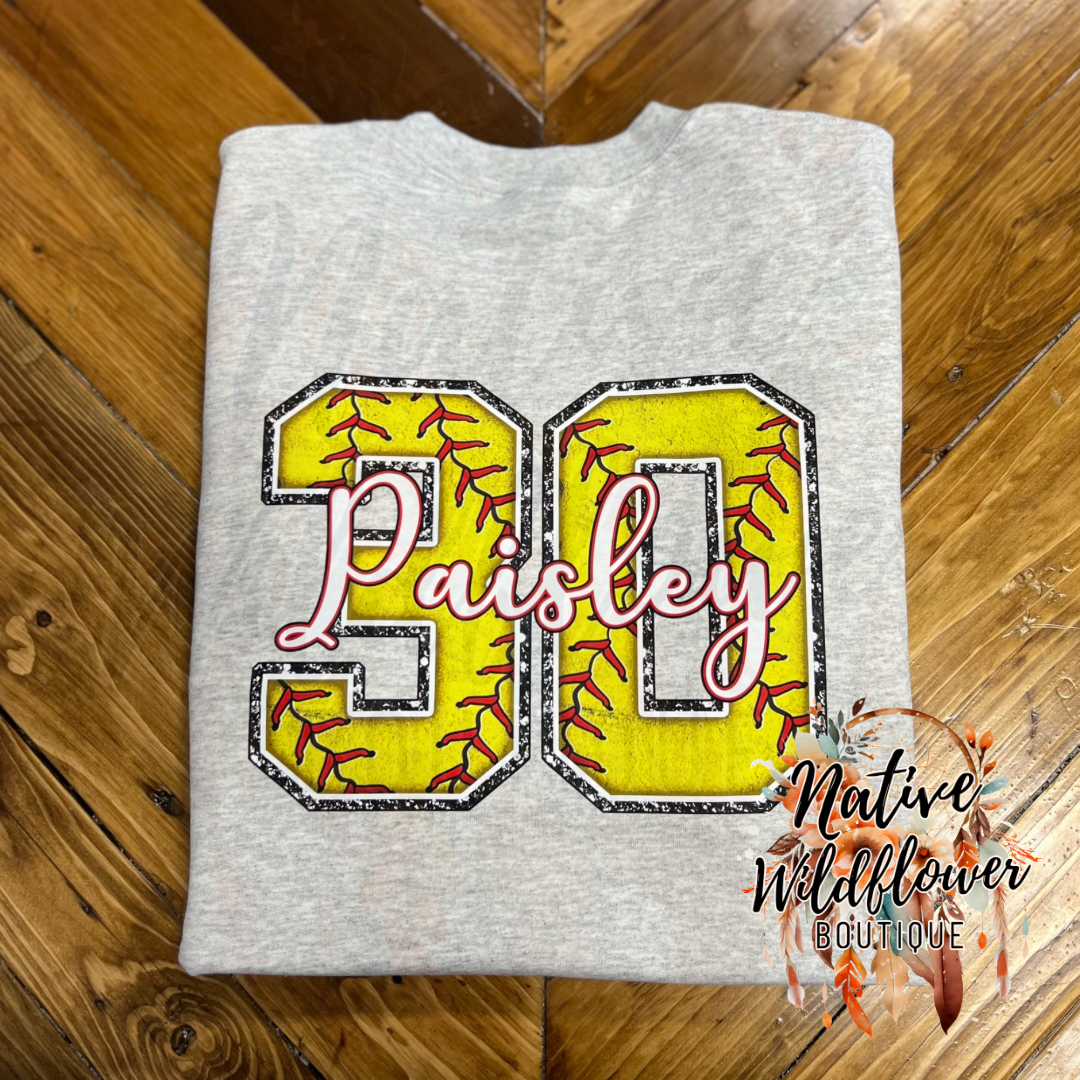 Softball Mama-Custom Name & Number on back