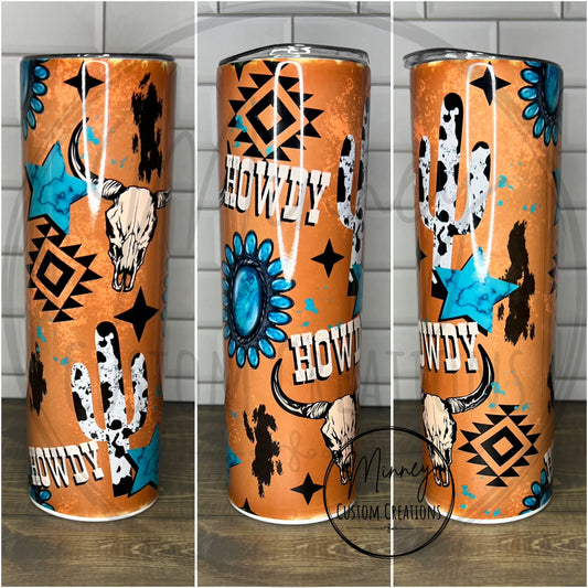 Distressed Howdy Tumbler