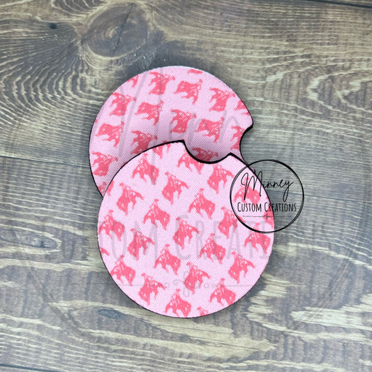 Pink Cowgirl Car Coasters