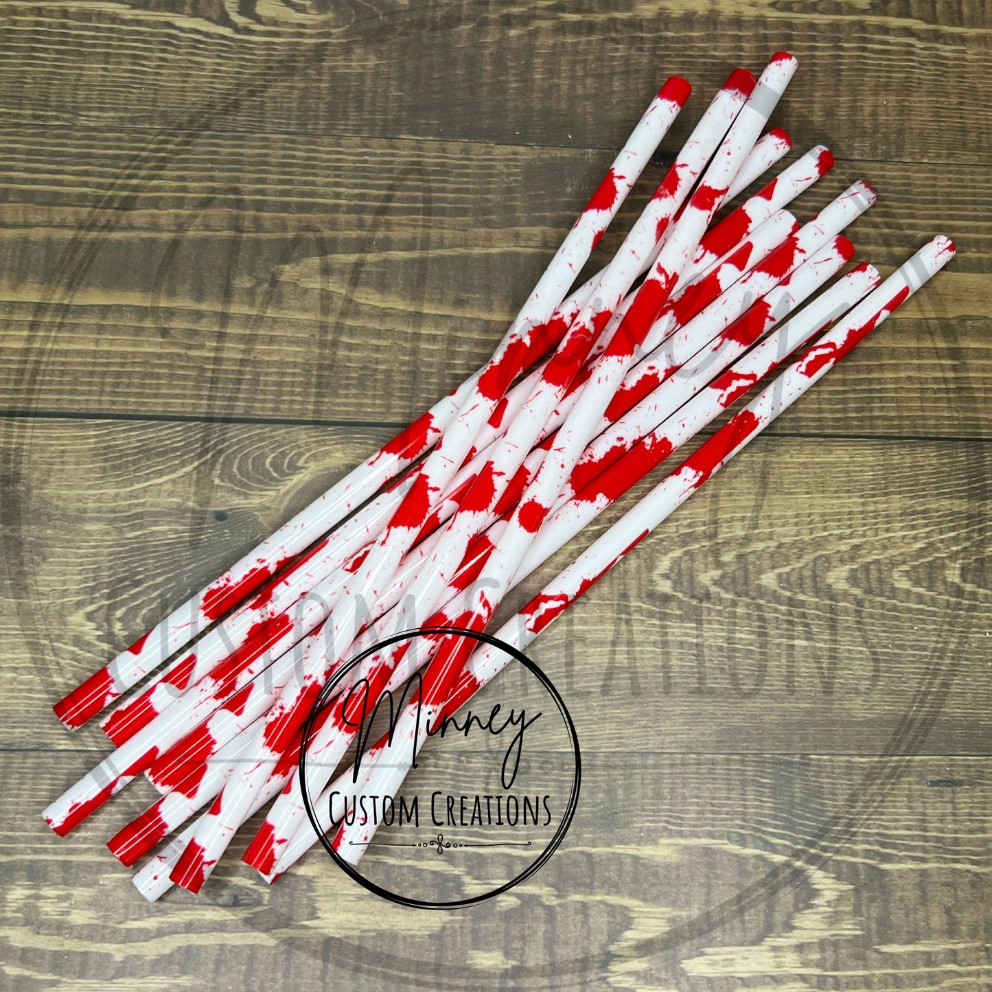 Red Splatter Reusable Straw